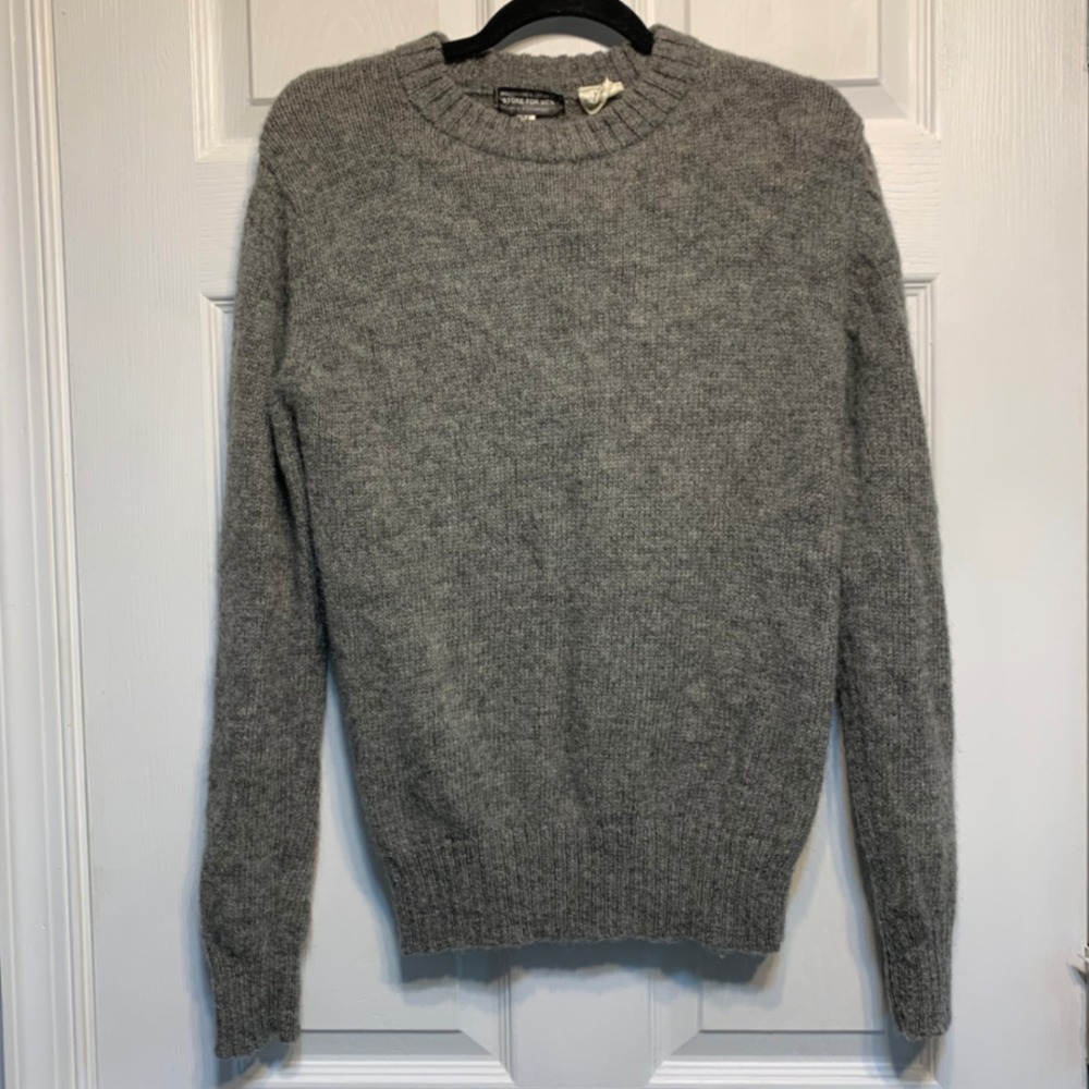 VTG Woodward & Lothrop Shetland Wool Sweater Medium Grey Crewneck Mens Retro 80s
